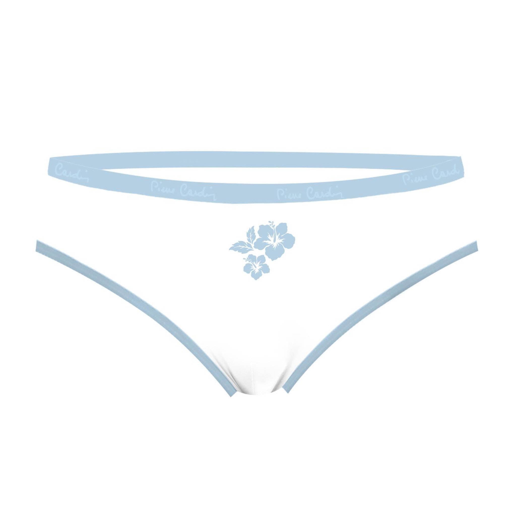 Voir la diapositive 4 : PIERRE CARDIN Lot de 3 slips femme  en coton uni et imprimé ceinture fine 2cm pck1