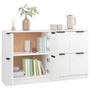 Voir la diapositive 6 : VIDAXL Buffets 2 pcs blanc 60x30x70 cm Bois d ingénierie