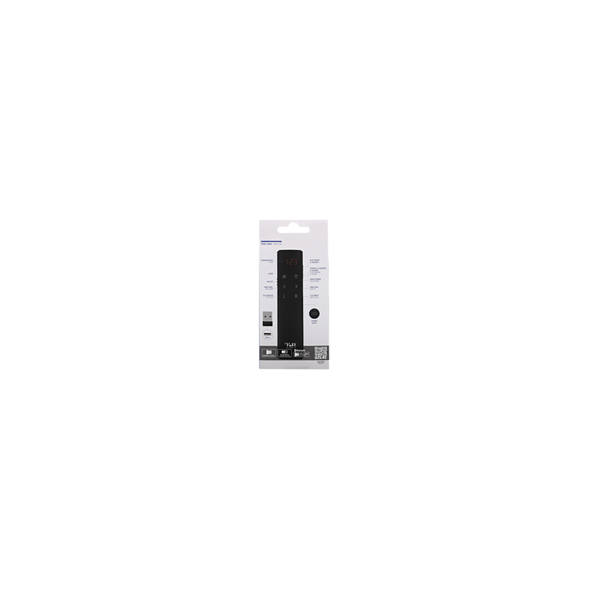 Voir la diapositive 5 : TNB Autres accessoires informatiques Tnb Airmouse2 Laser de presentation et souris gyroscopique noir
