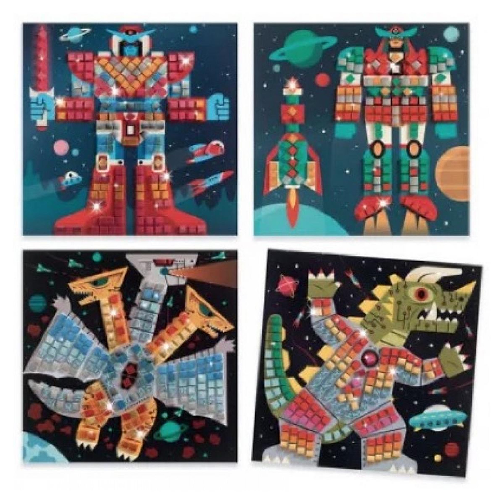 Voir la diapositive 2 : Djeco Collages Mosaiques Space battle