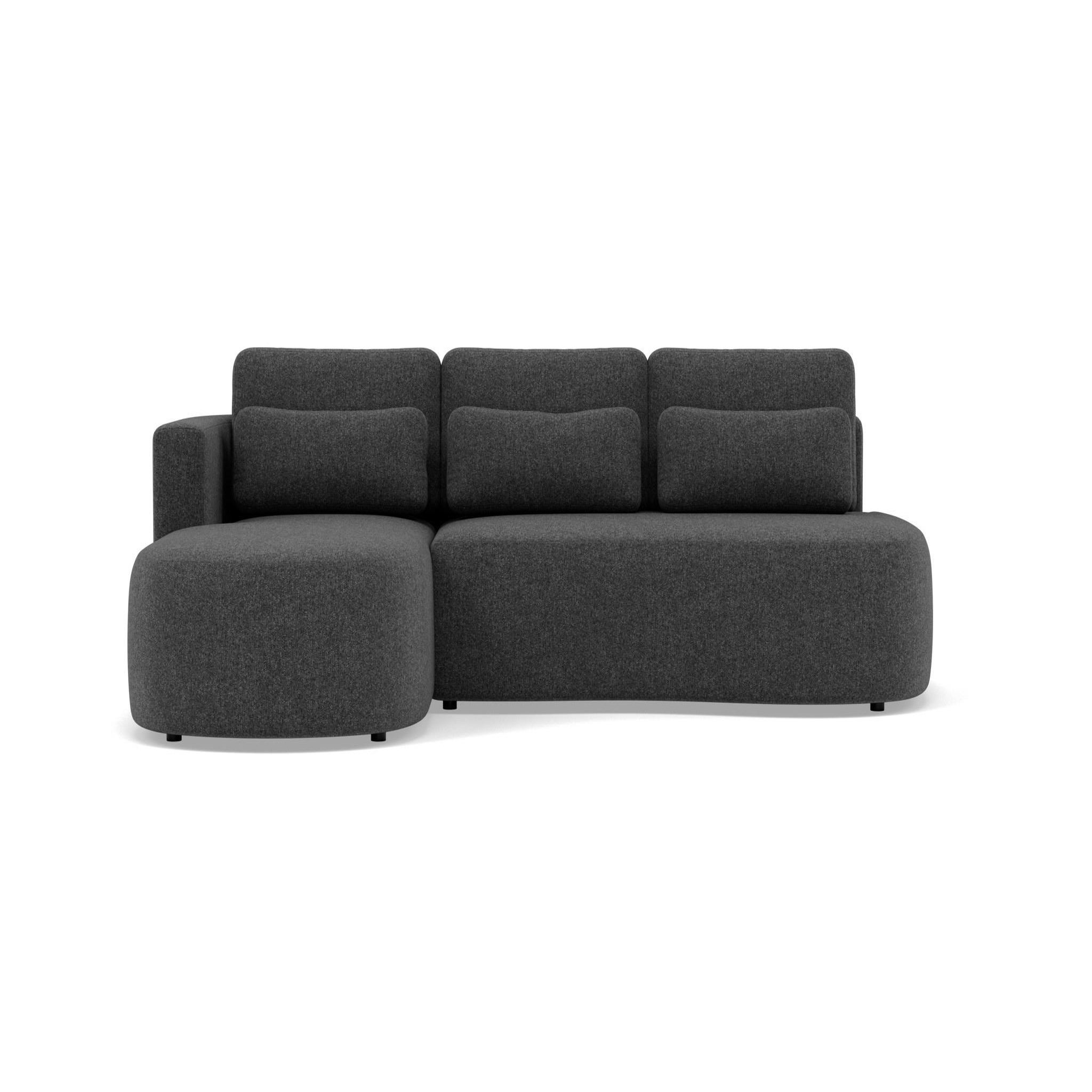 Voir la diapositive 1 : BEST MOBILIER Mahina - canapé d'angle gauche 4 places convertible avec coffre en tissu texturé