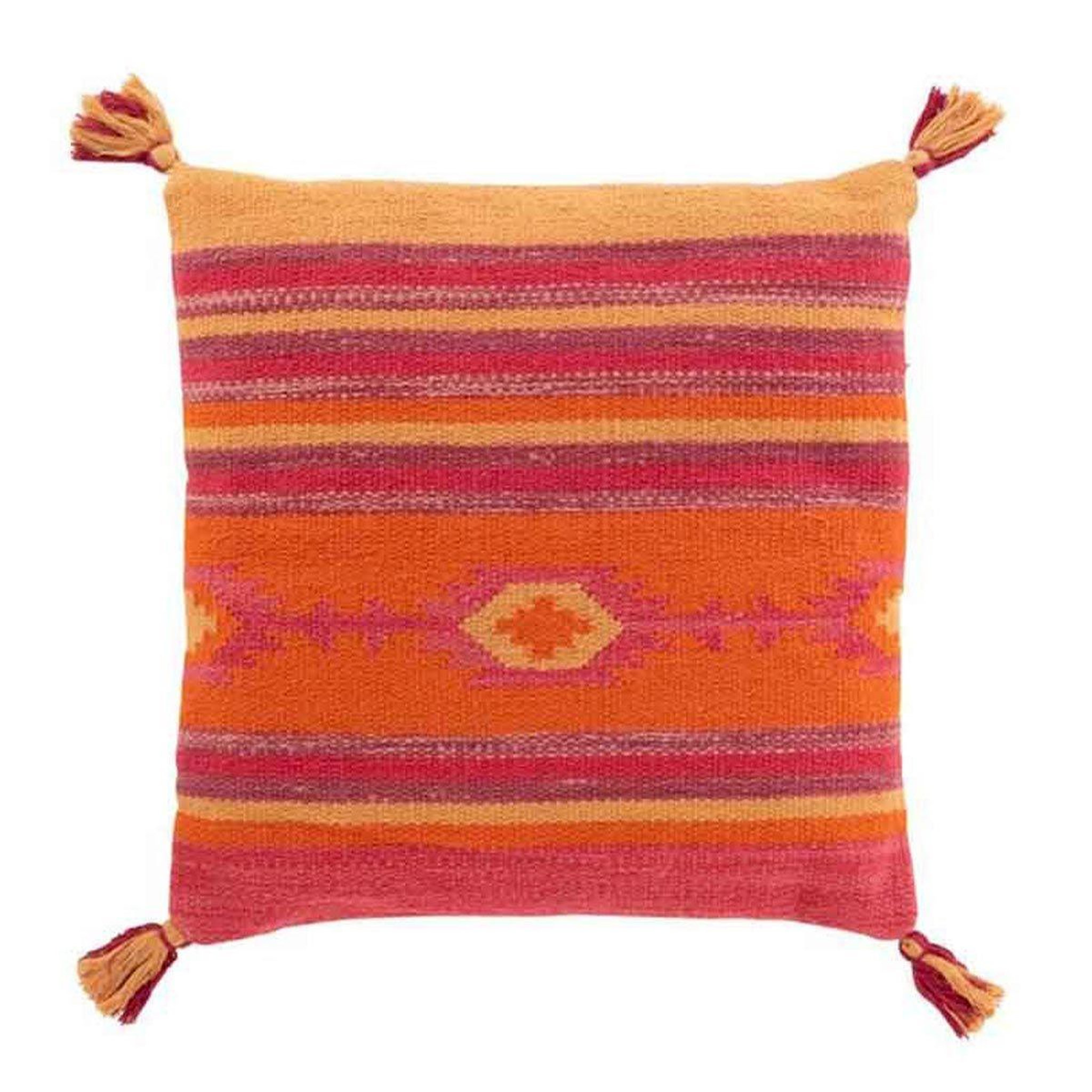 Voir la diapositive 1 : J-LINE Coussin Déco  Joyeux Ethnic  45x45cm Multicolore