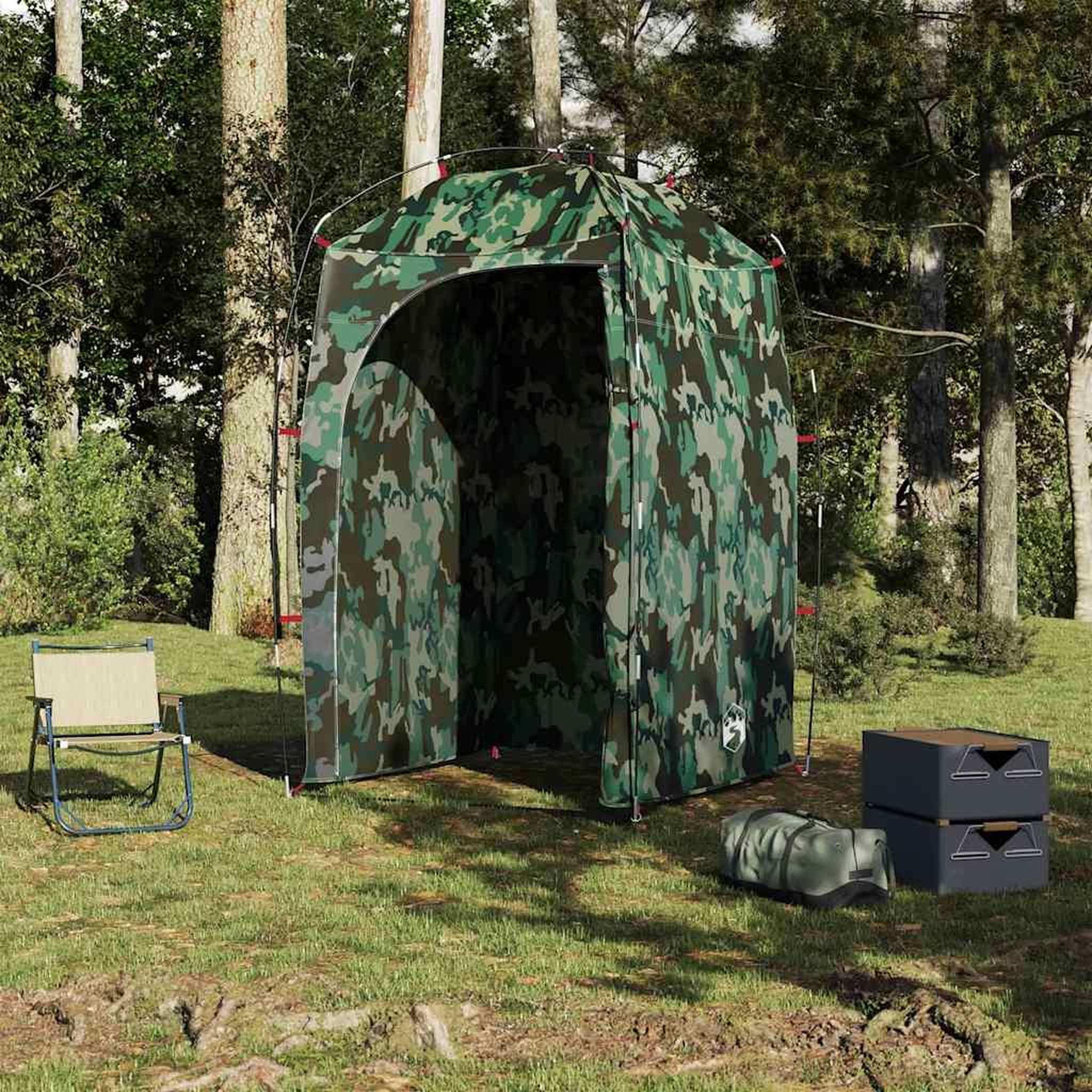 Voir la diapositive 4 : VIDAXL Tente de douche camouflage impermeable
