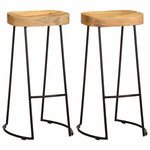 VIDAXL Tabourets de bar lot de 2 bois de manguier massif