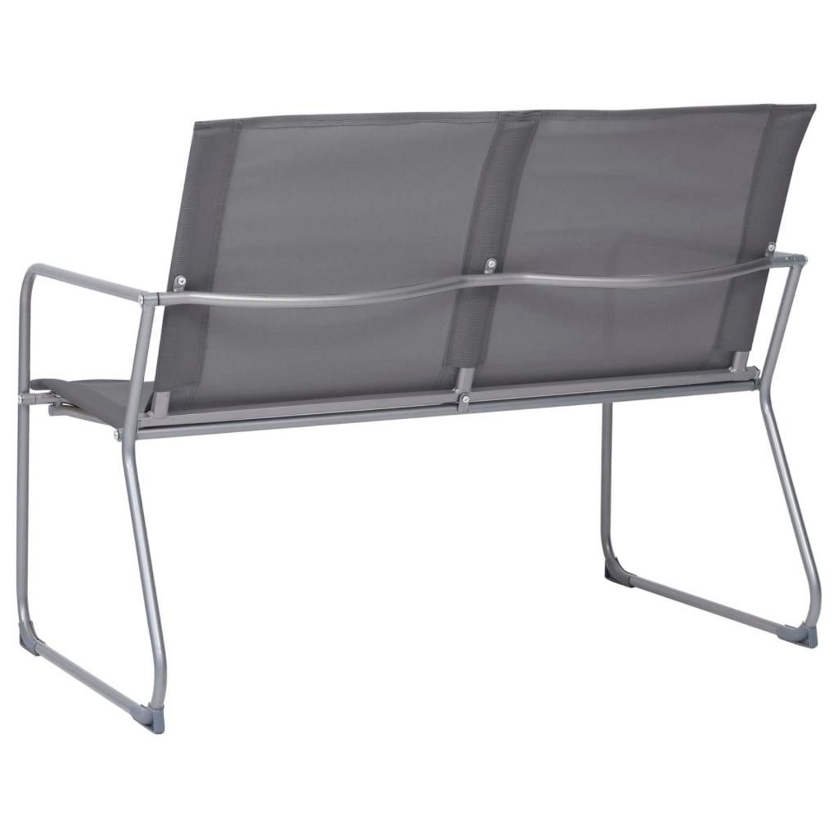 VIDAXL Salon de jardin 4 pcs Tissu et acier Gris