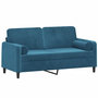 Voir la diapositive 3 : VIDAXL Canape 2 places avec oreillers decoratifs bleu 140 cm velours
