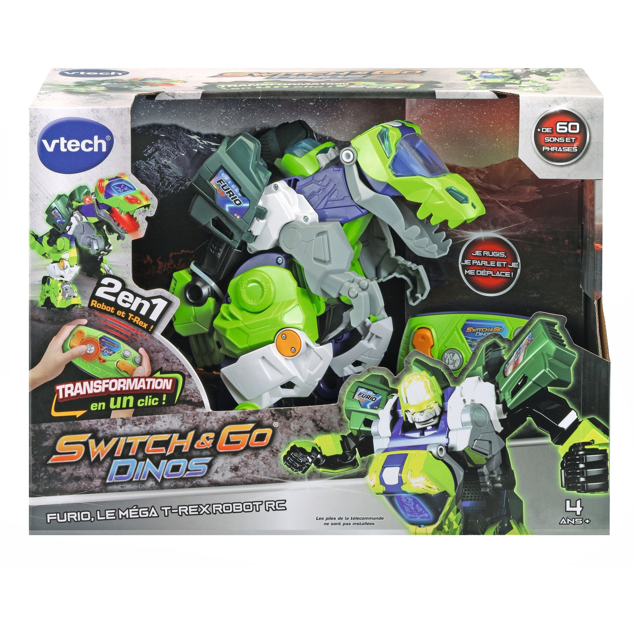 Voir la diapositive 3 : VTECH Switch & Go Dinos - Furio, méga T-Rex robot RC