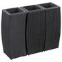 Voir la diapositive 1 : VIDAXL Lits sureleves de jardin 3 pcs Resine tressee Noir