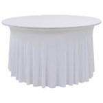 VIDAXL Nappes élastiques de table avec jupon 2 pcs 150x74 cm Blanc