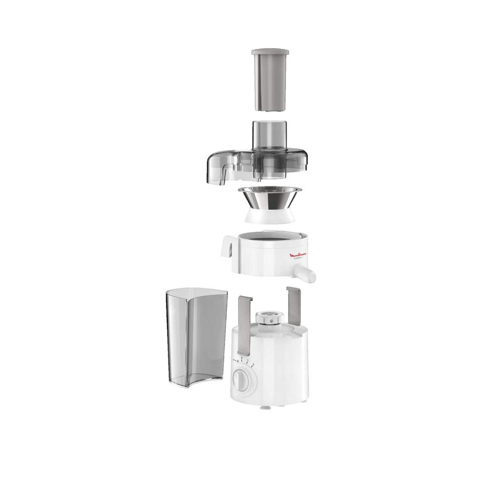 Voir la diapositive 2 : MOULINEX Centrifugeuse Moulinex Frutelia blanche avec filtre inox