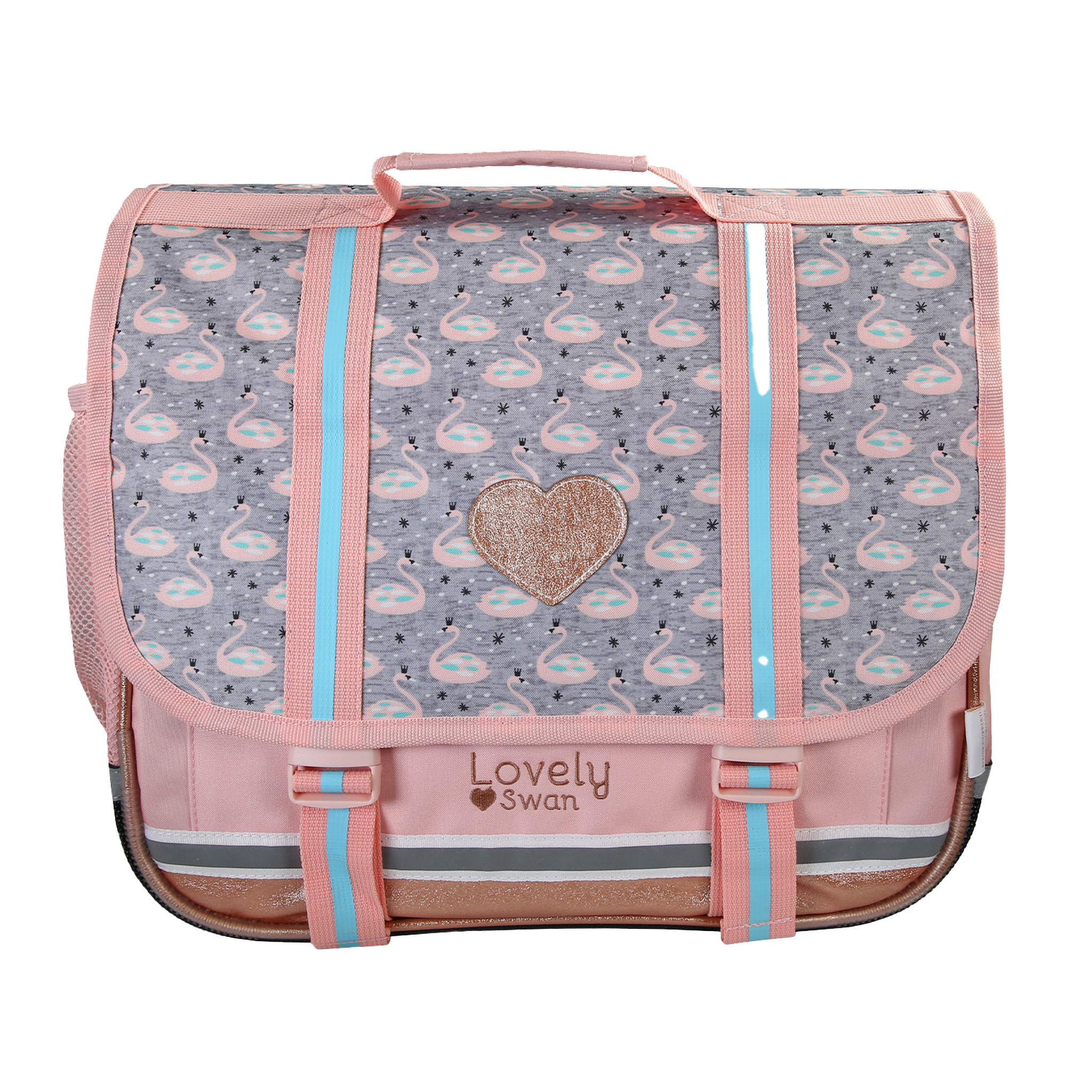Bagtrotter KIP - Cartable scolaire 38 cm Lovely Swan - Rose - 2 Compartiments
