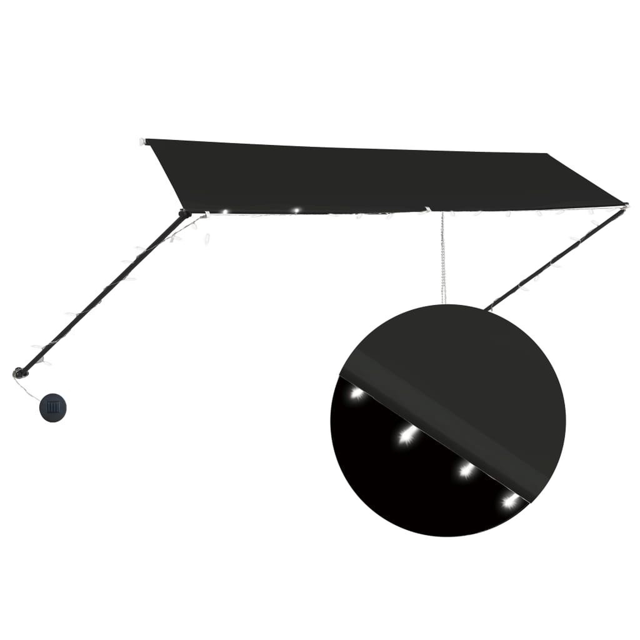 Voir la diapositive 2 : VIDAXL Auvent retractable avec LED 350x150 cm Anthracite