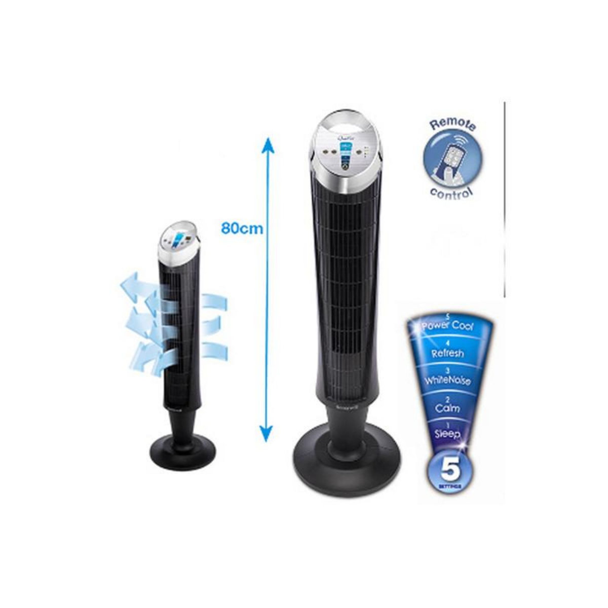 Honeywell Ventilateur colonne 35w 5 vitesses avec télécommande - hy254e4