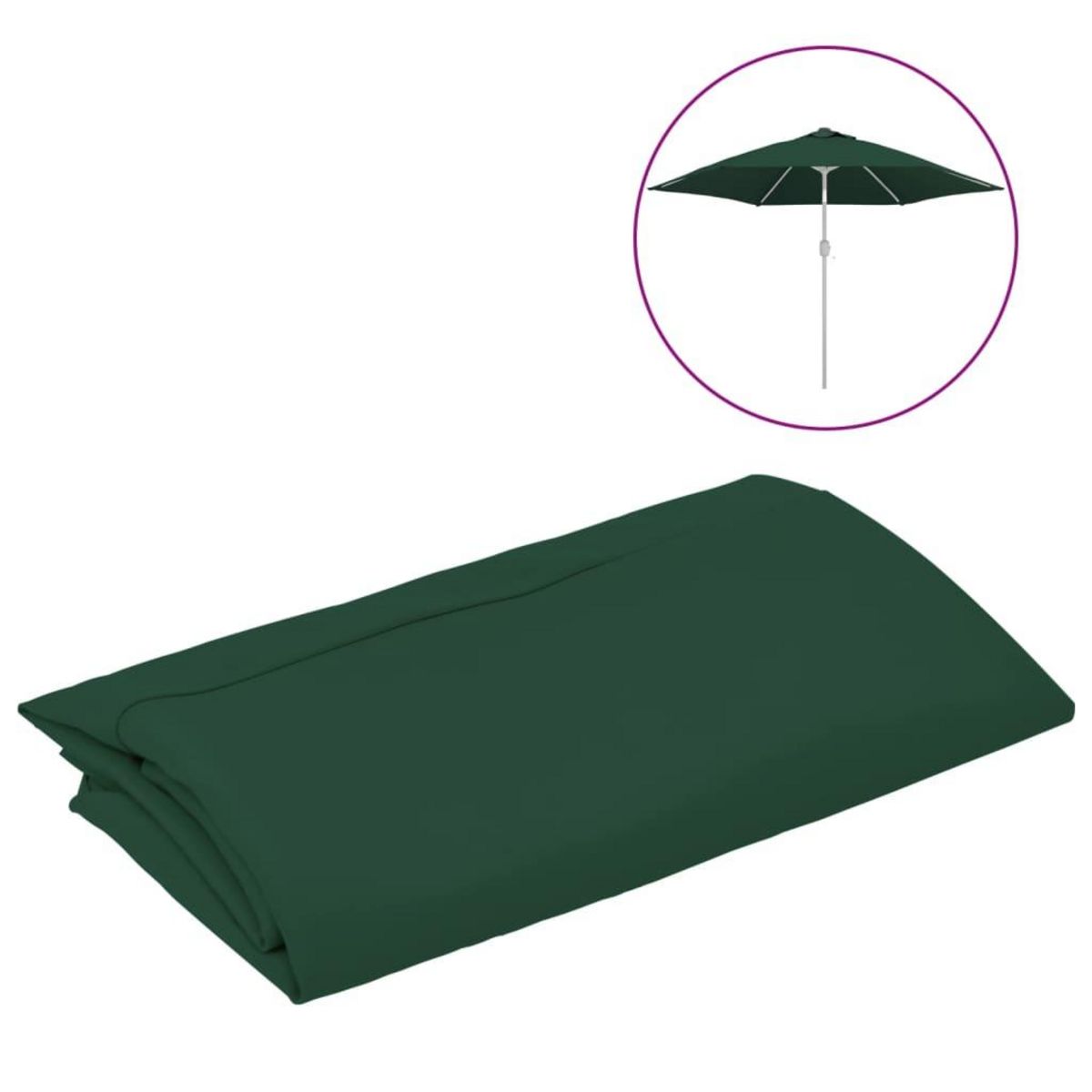 VIDAXL Tissu de remplacement pour parasol d'exterieur Vert 300 cm