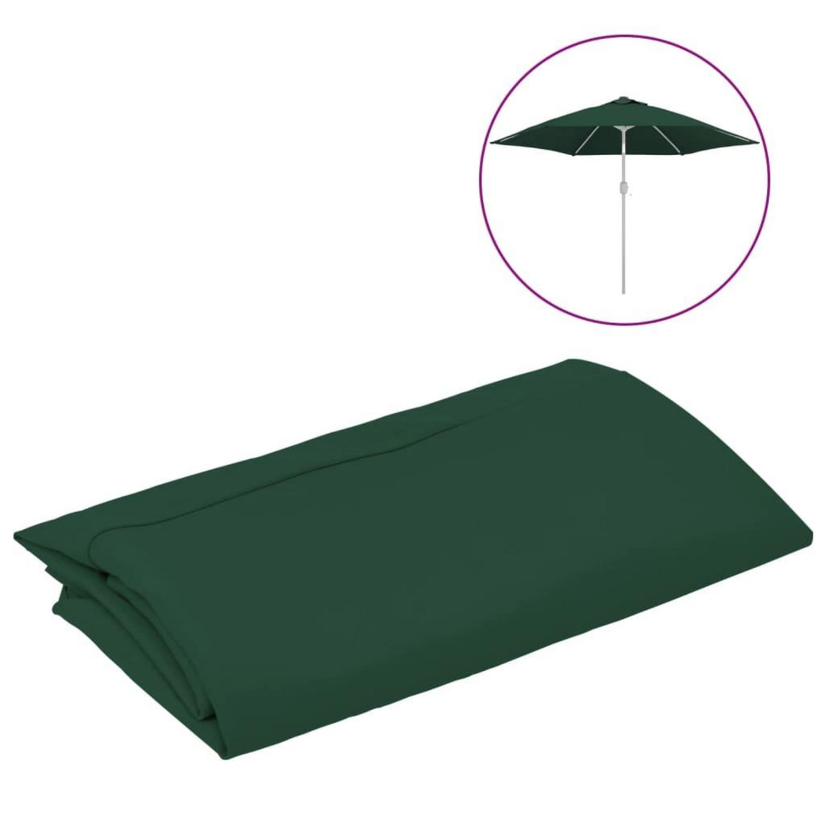 VIDAXL Tissu de remplacement pour parasol d'exterieur Vert 300 cm