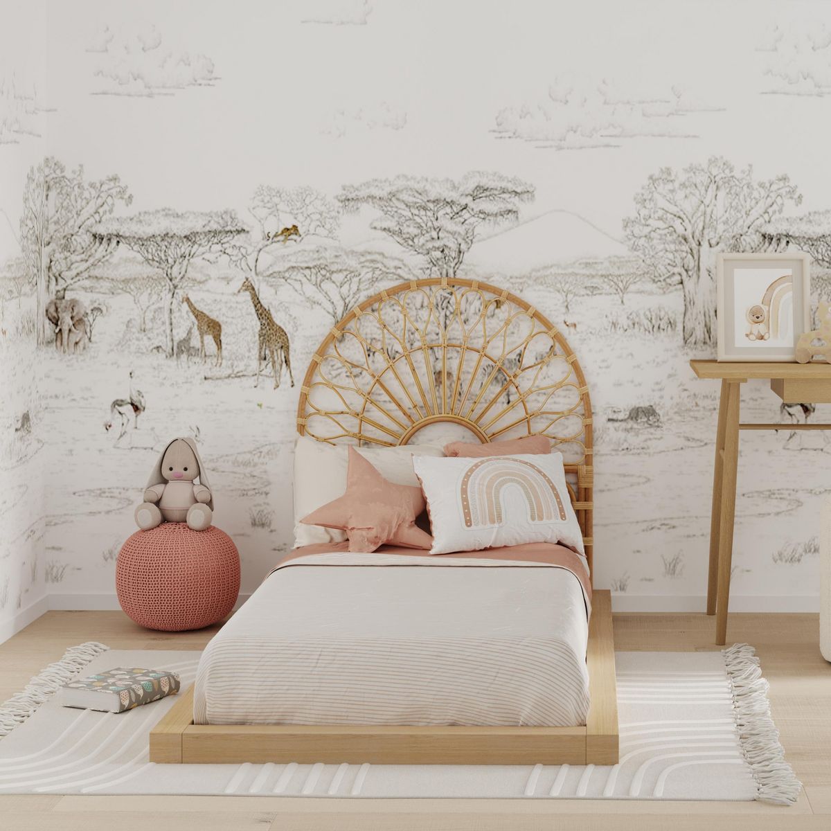 Rendez vous déco Pouf tricot rond en coton jaune moutarde D40 cm - Elisa