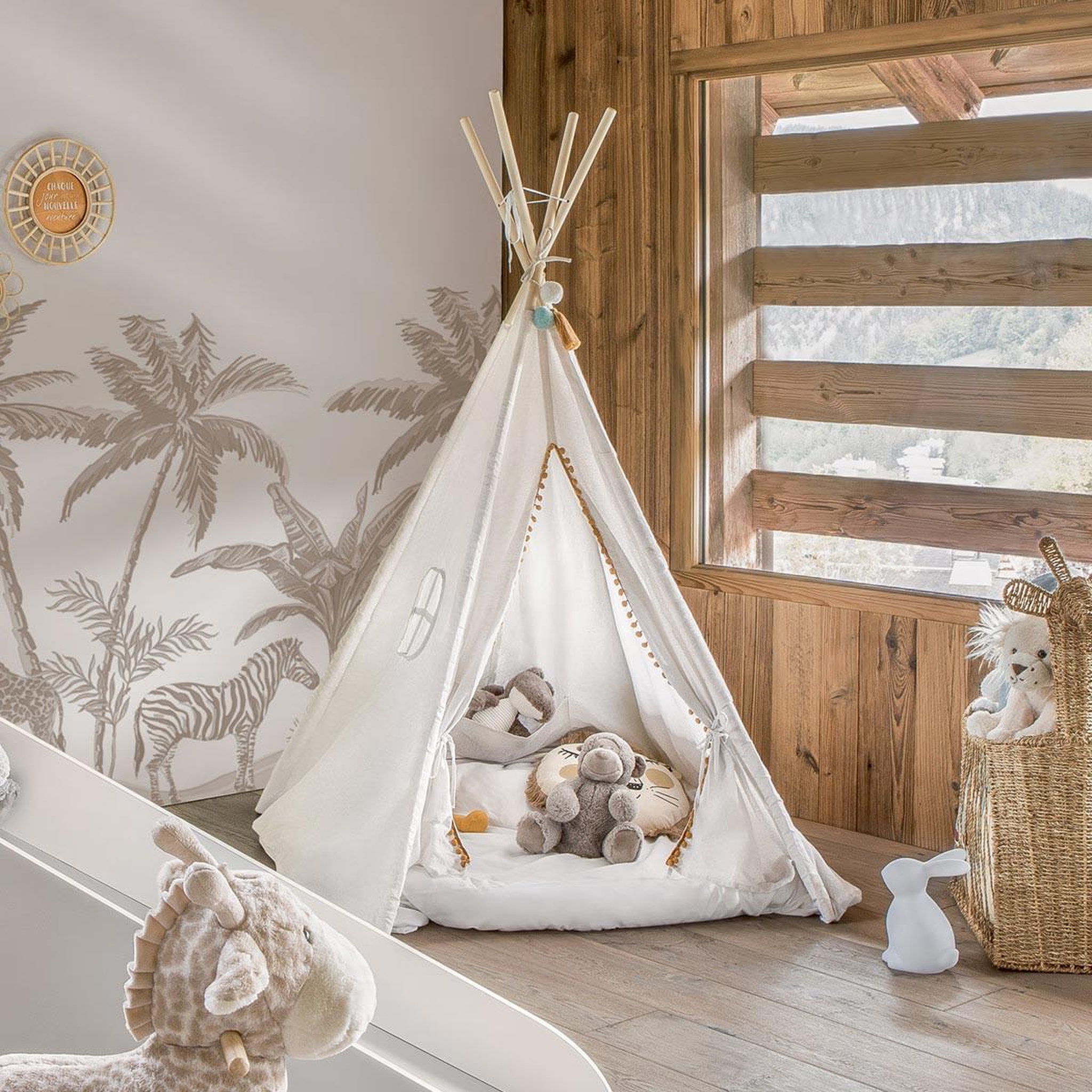 Voir la diapositive 6 : Atmosphera Kids Tipi enfant déco  indien  160cm beige