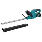 OUTSUNNY Taille-haies sans fil 18V 2 batteries 3 Ah fournies lame asymétrique double action 51 cm - kit complet bleu