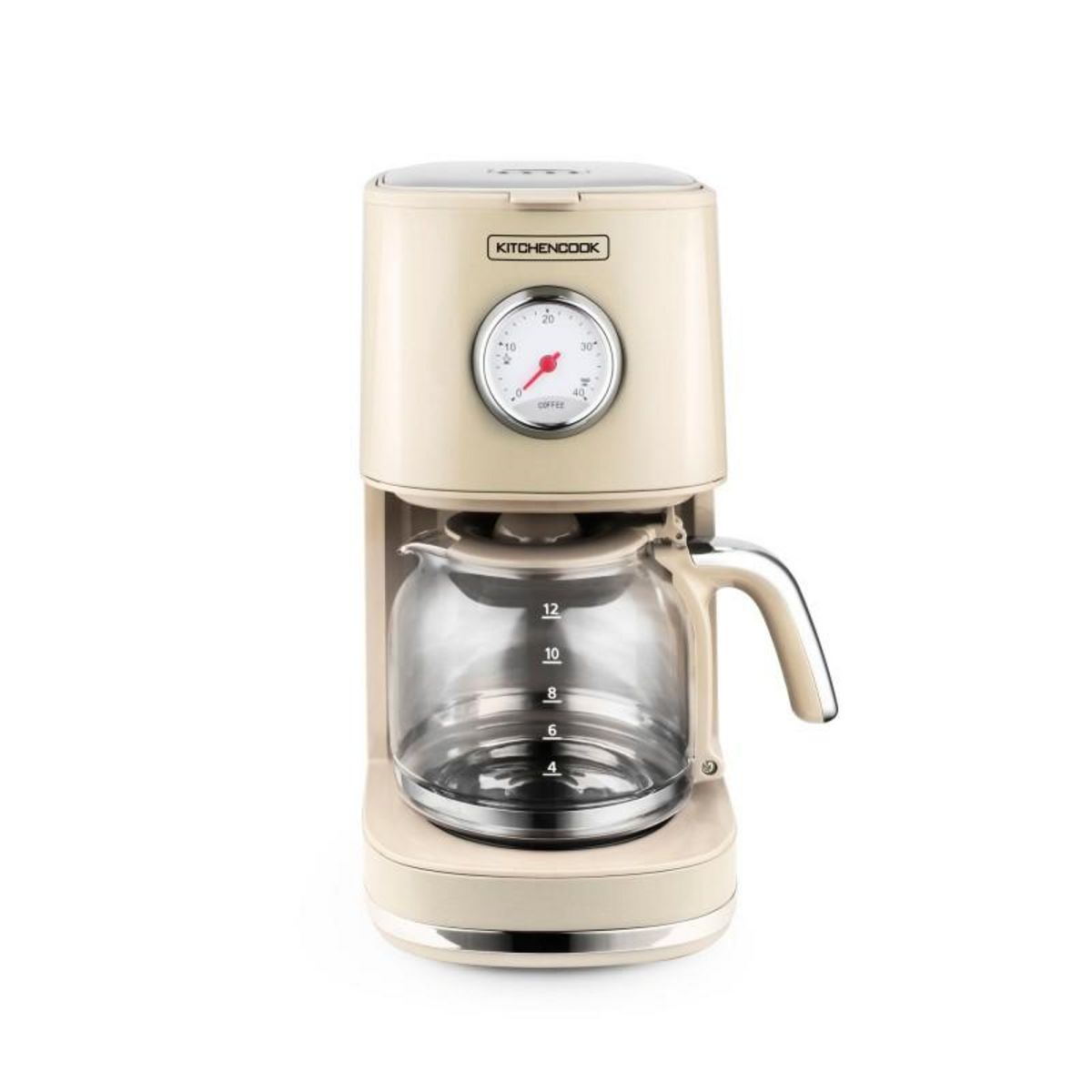 KITCHENCOOK Cafetière Style Rétro Avec Filtre Nylon Réutilisable Retro Coffee Crème Kitchencook