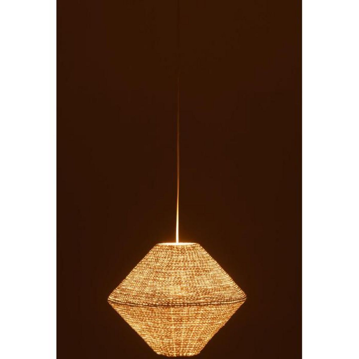 Paris Prix Lampe Suspension en Raphia  Soucoupe  40cm Blanc