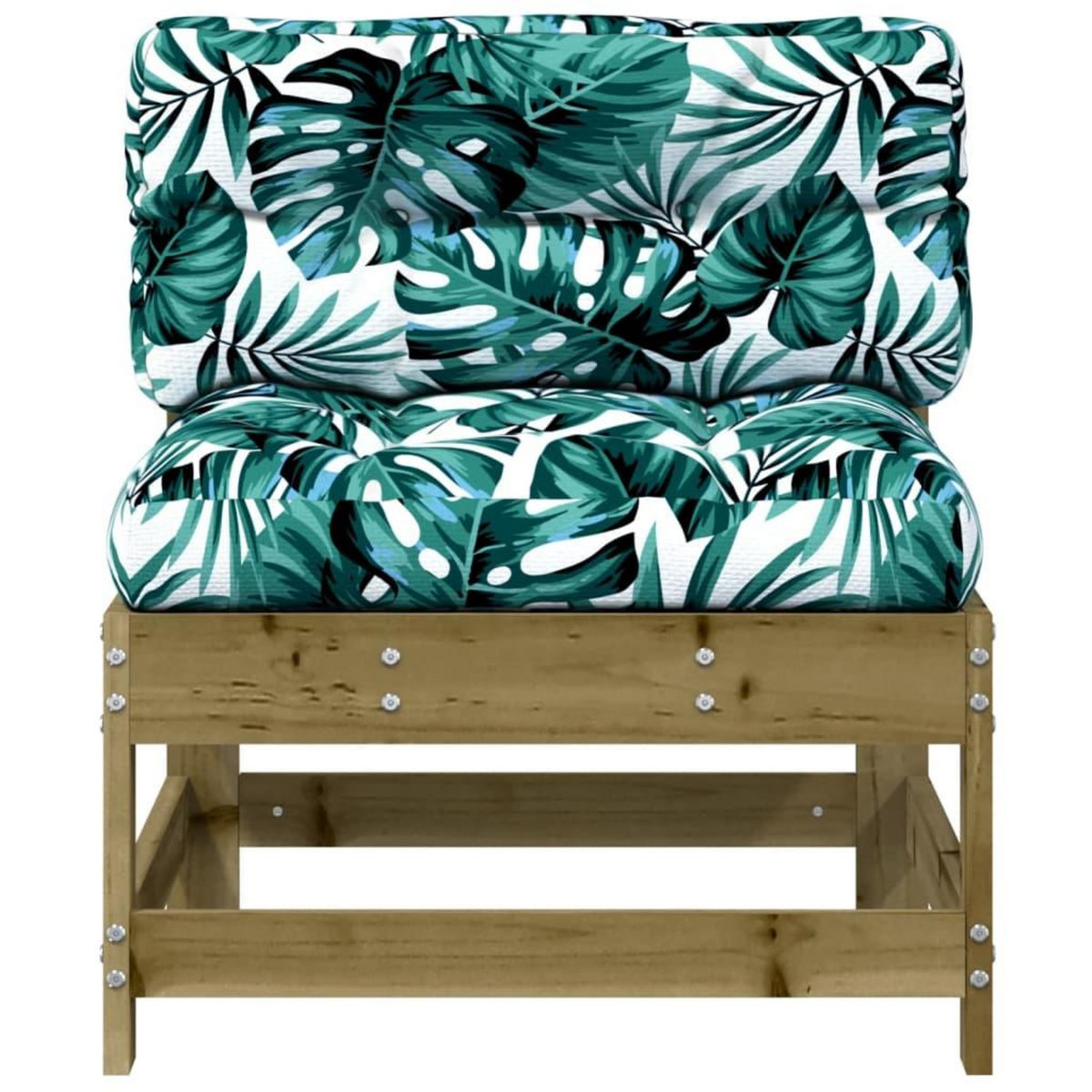 VIDAXL Canape central avec coussins bois de pin impregne