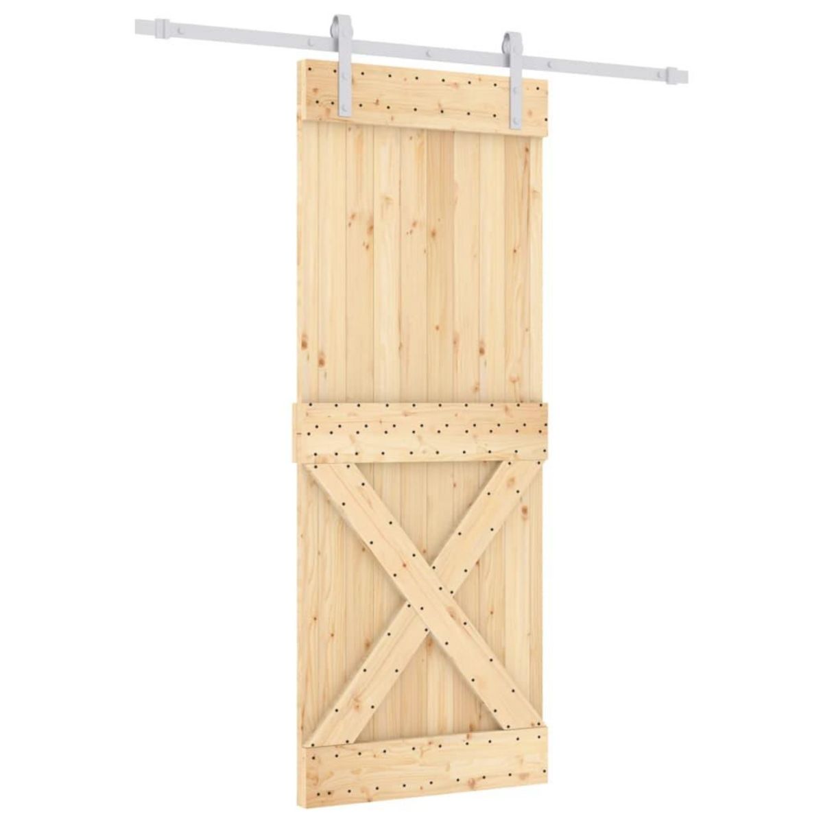 VIDAXL Porte coulissante et kit de quincaillerie 80x210 cm pin massif