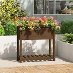 VIDAXL Jardiniere avec etagere Marron miel 82,5x34,5x81 cm Bois de pin