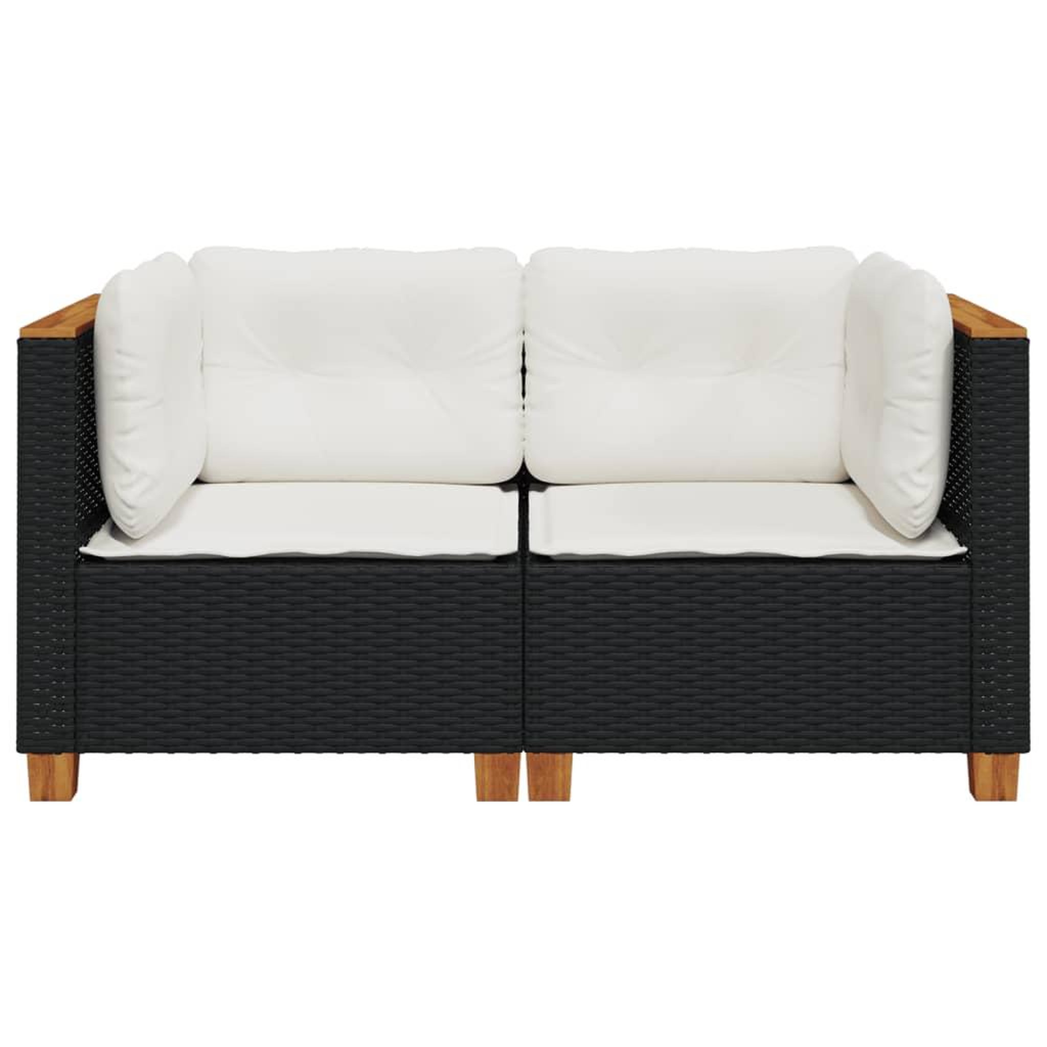 Voir la diapositive 4 : VIDAXL Canapes d'angle de jardin et coussins 2 pcs noir resine tressee