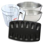 ZENKER Set pâtisserie avec moule à 12 madeleines, 2 bols à mixer, verre mesureur et spatule Zenker