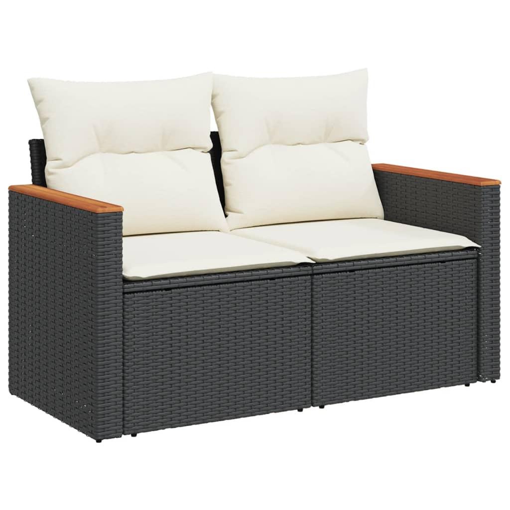 Voir la diapositive 3 : VIDAXL Salon de jardin 11 pcs avec coussins noir resine tressee