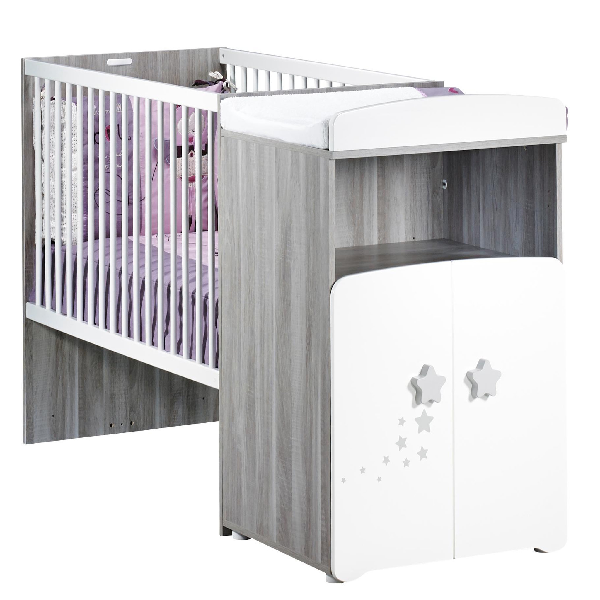Voir la diapositive 1 : BABY PRICE Lit bébé combiné 60 x120 cm évolutif en 90x190 cm NEW NAO