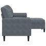 Voir la diapositive 4 : VIDAXL Canape a 3 places avec repose-pieds Gris fonce 180 cm Velours