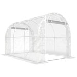 OUTSUNNY Serre tunnel de jardin 6 m² - 2 grandes portes enroulables - acier galvanisé bâche transparente