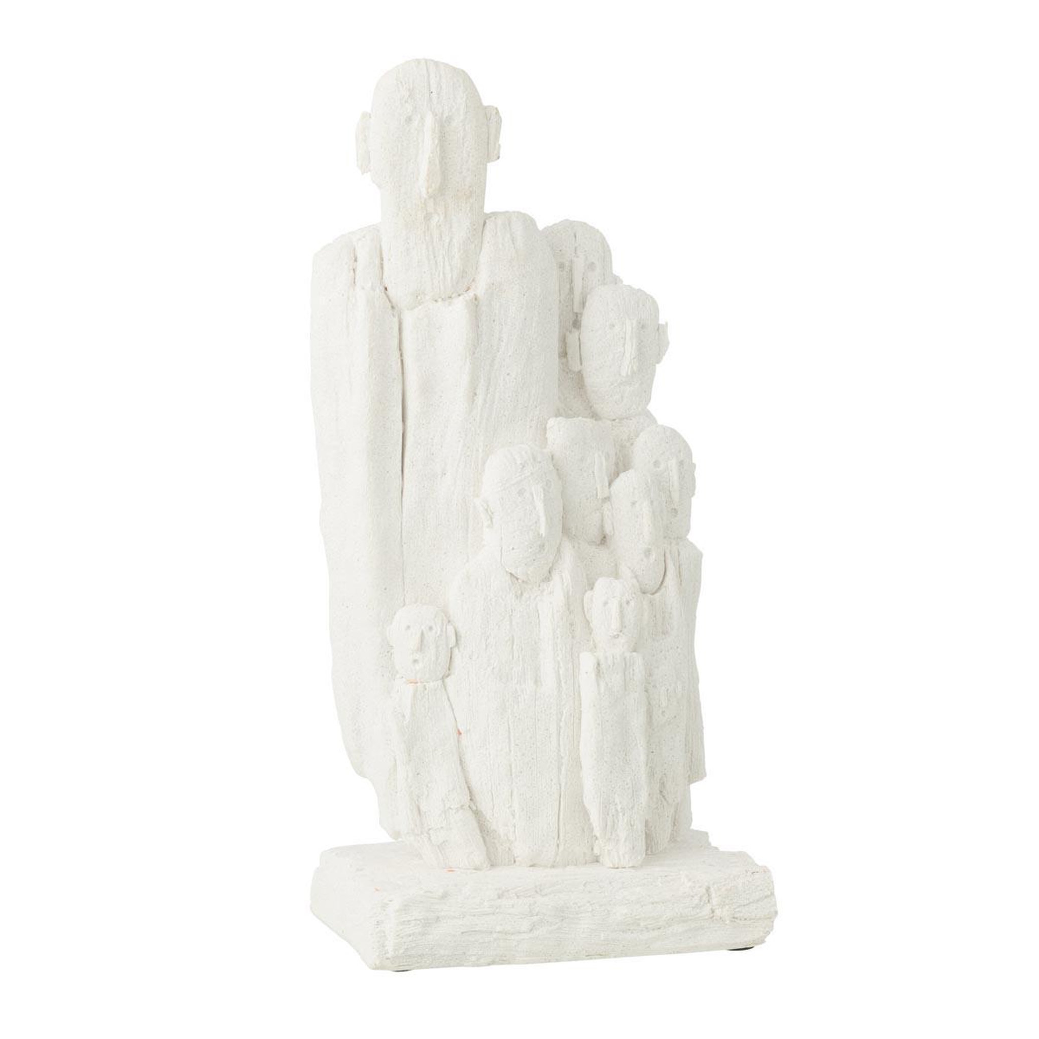 J-LINE Statuette groupe de personnes  coco  37cm blanc