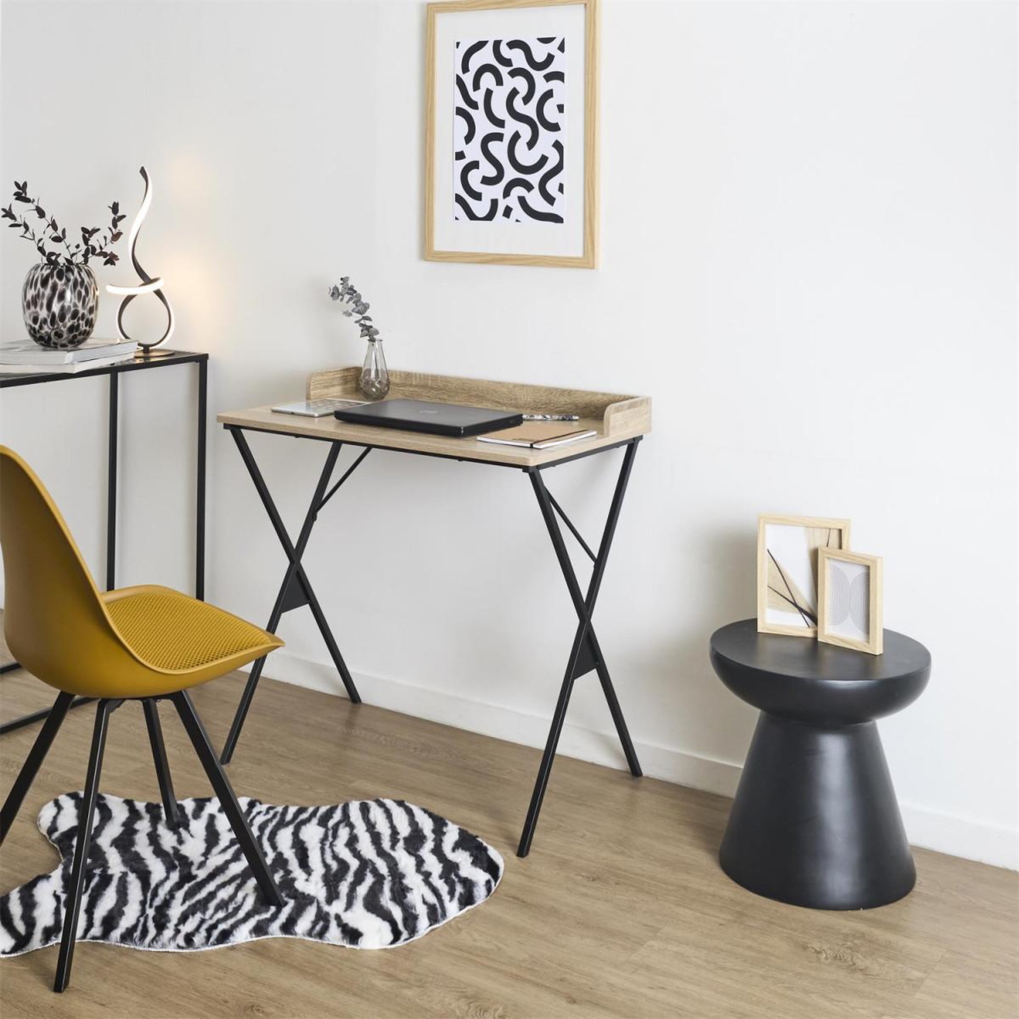 Voir la diapositive 6 : The Home Deco Factory Bureau design  loka  80cm naturel