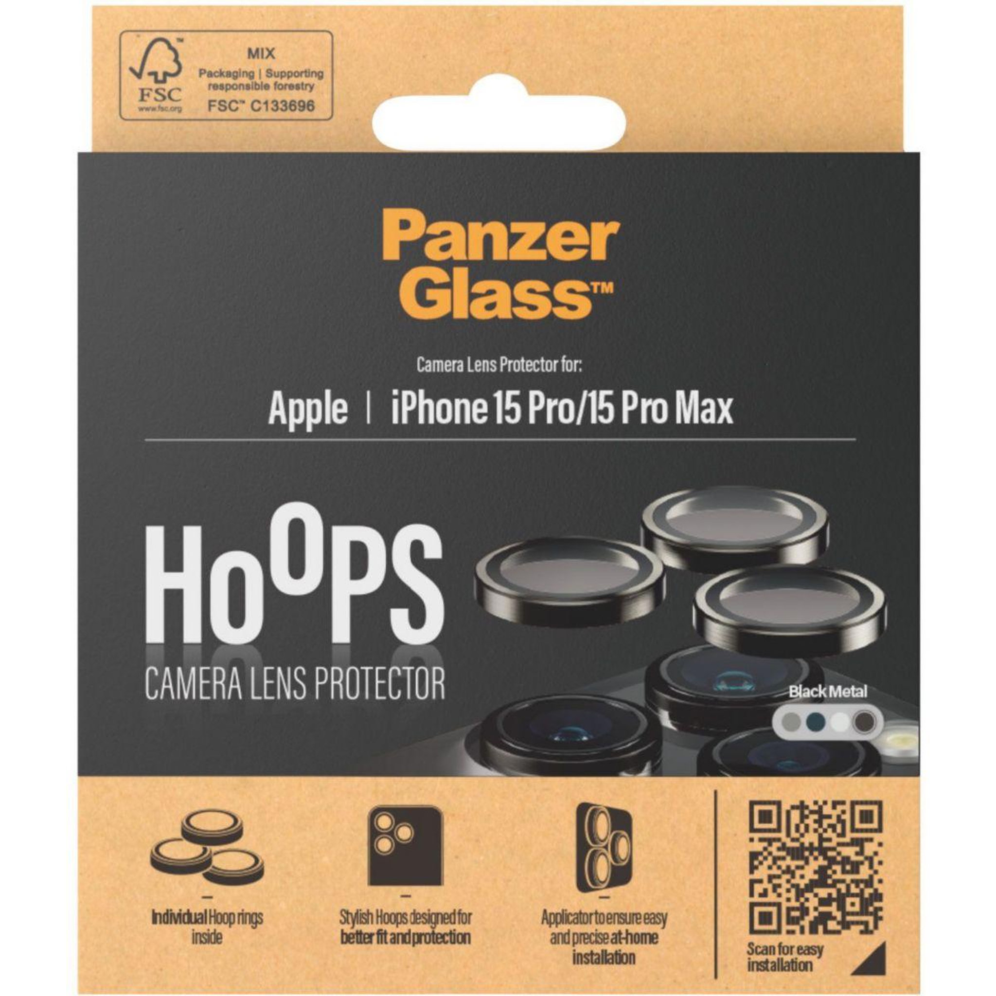 Voir la diapositive 3 : PANZERGLASS Protège objectif iPhone 15 Pro/Pro Max protège objectif
