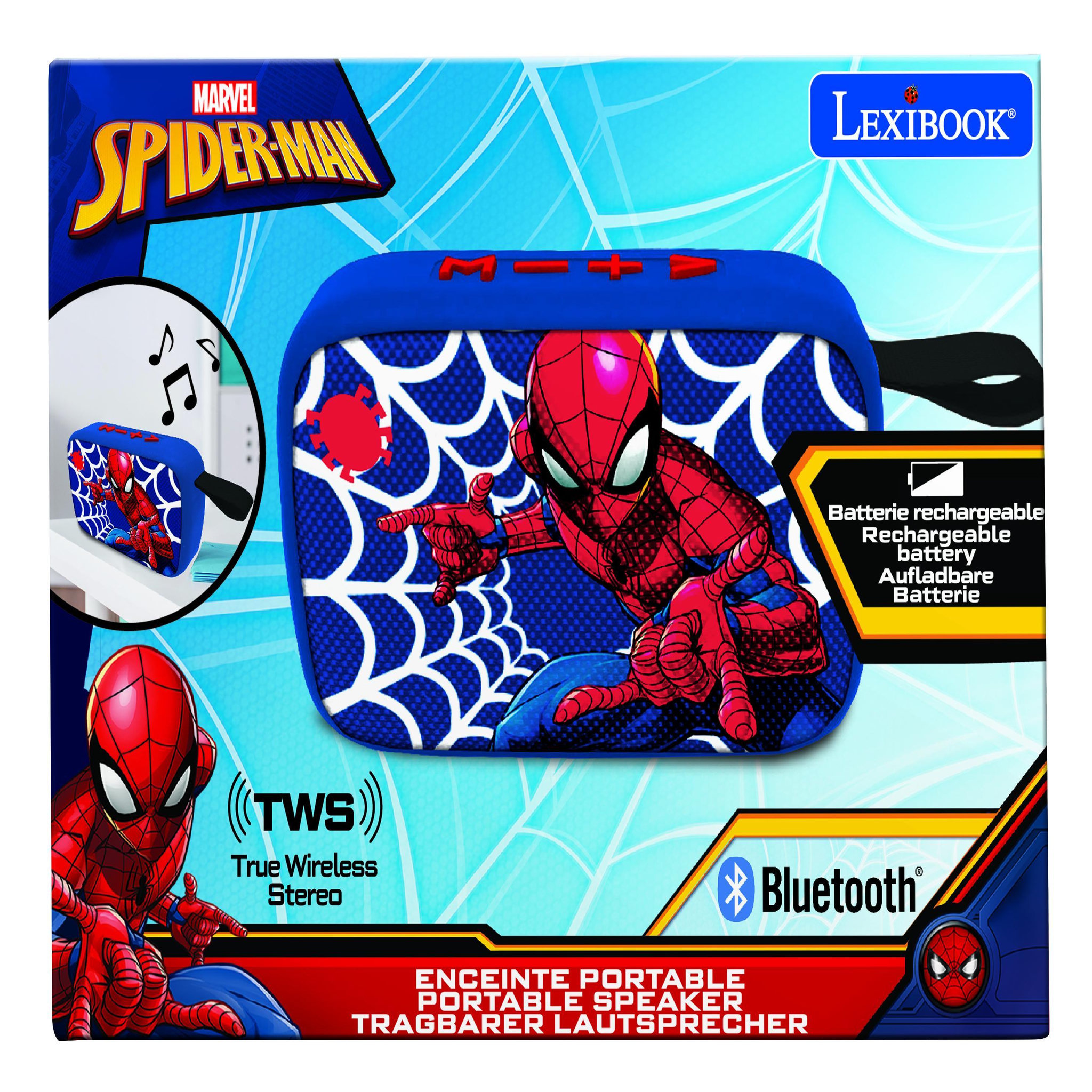 Voir la diapositive 4 : Lexibook Enceinte Bluetooth portable Spider-Man