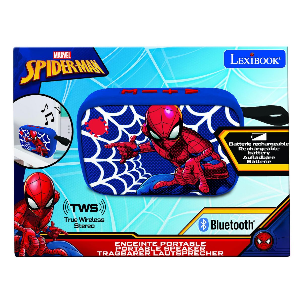 Lexibook Enceinte Bluetooth portable Spider-Man