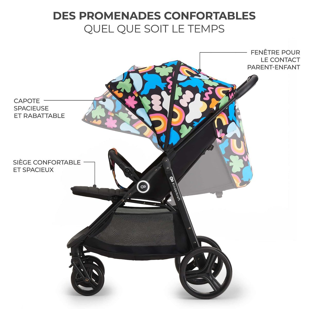 KINDERKRAFT Poussette grande pratique et confortable