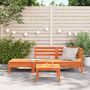 Voir la diapositive 3 : VIDAXL Canape de jardin 3 places cire marron bois de pin massif