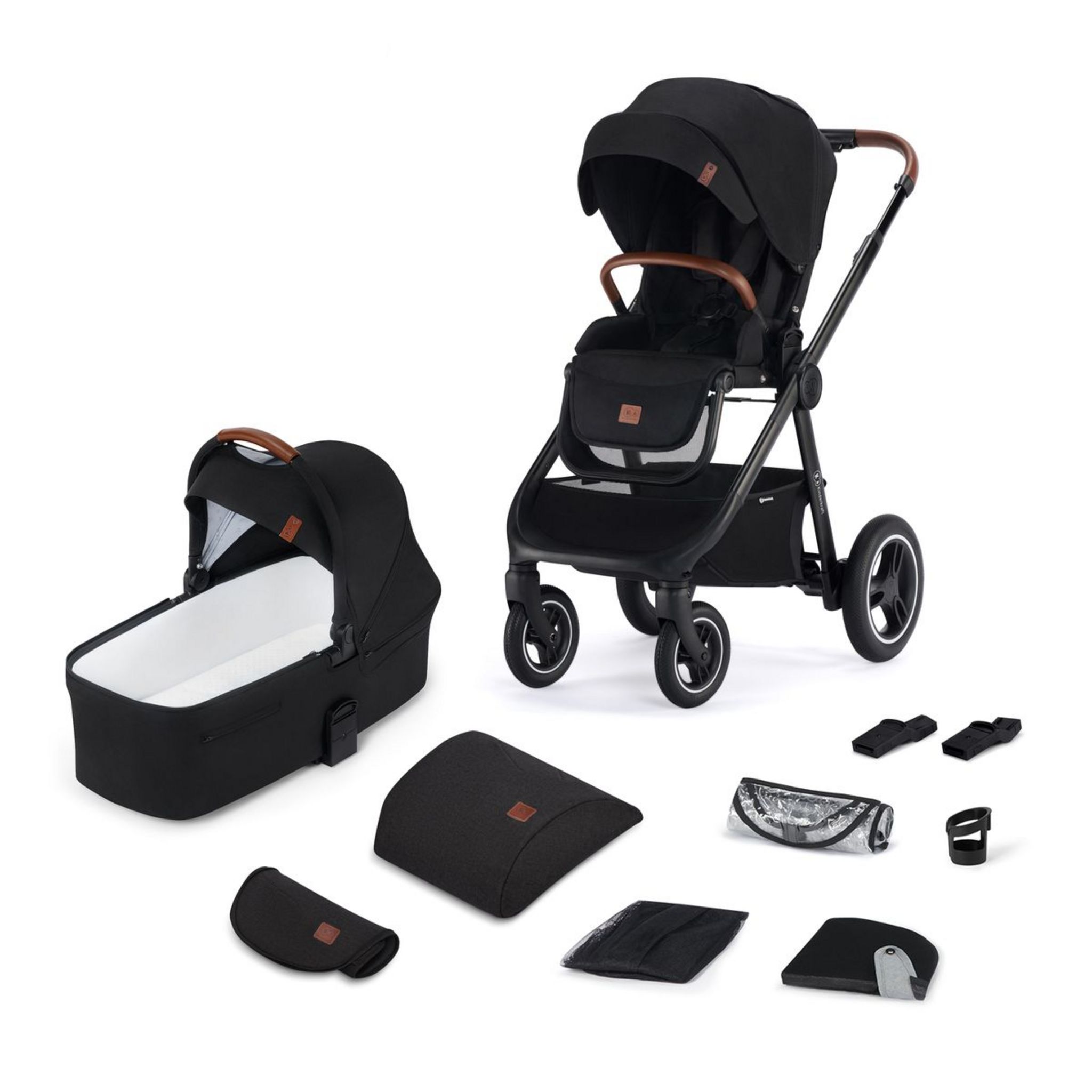 Poussette Kinderkraft GRANDE 2020 - Compacte, 4 Roues Caoutchouc, Noir, Sécurité 5 Points