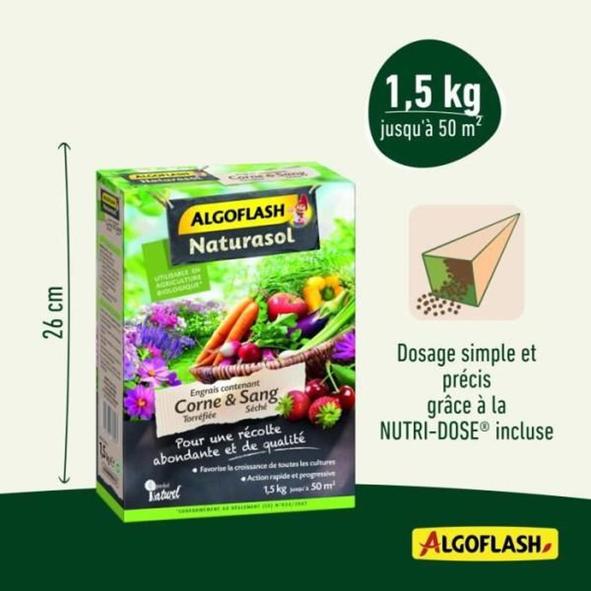 Voir la diapositive 4 : ALGOFLASH NATURASOL Engrais corne torréfiée et sang séché 1.5kg Algoflash