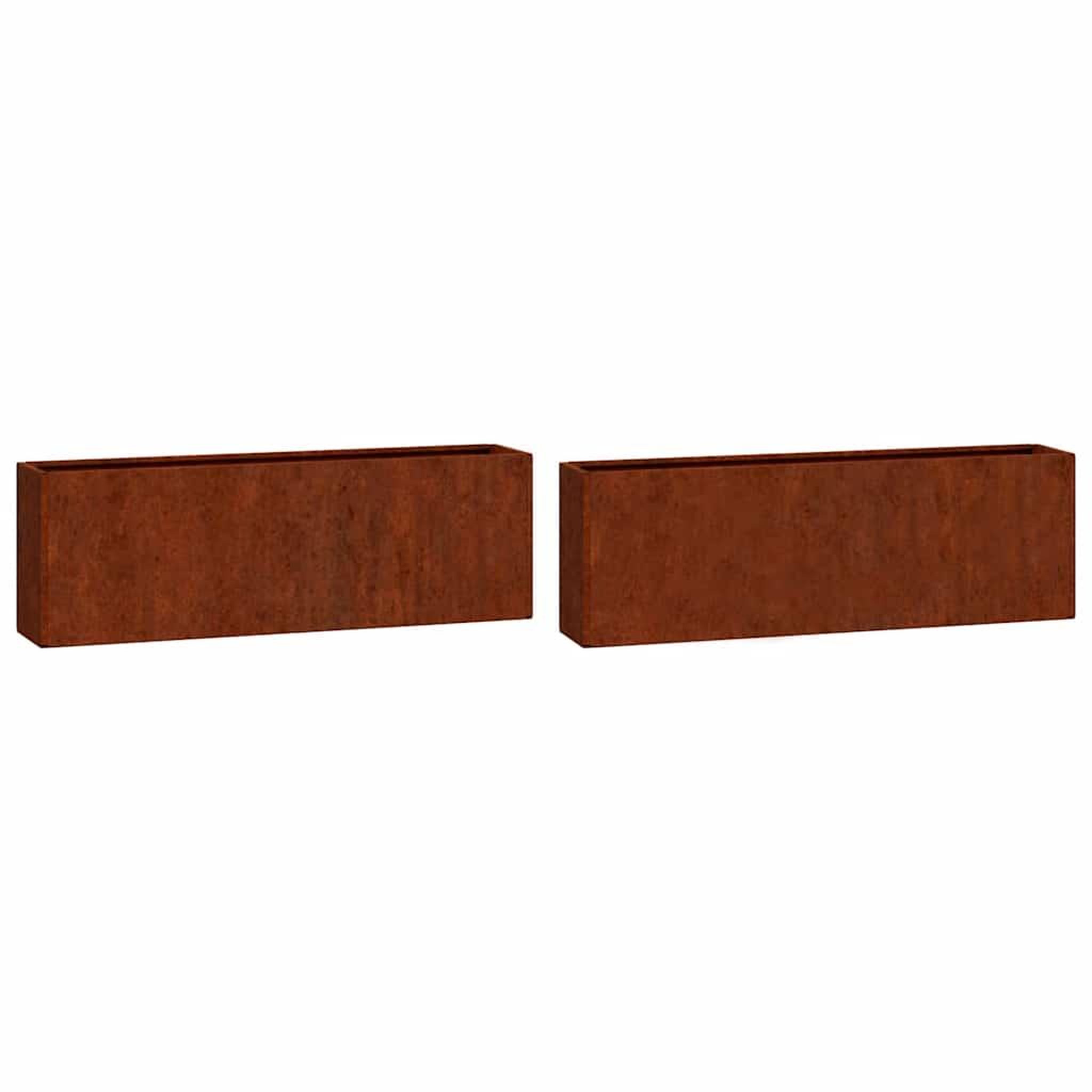 VIDAXL Jardinieres murales 2 pcs rouille acier corten 53x10x17 cm