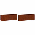 VIDAXL Jardinieres murales 2 pcs Rouille Acier corten 53x10x17 cm