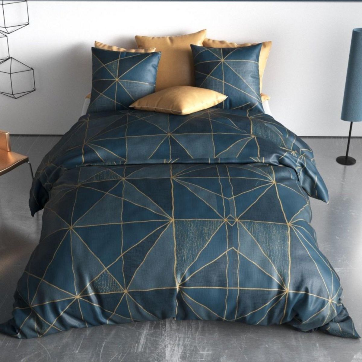 ATELIER DU COTON Housse de couette 260x240 RENO + 2 taies coton 57 fils