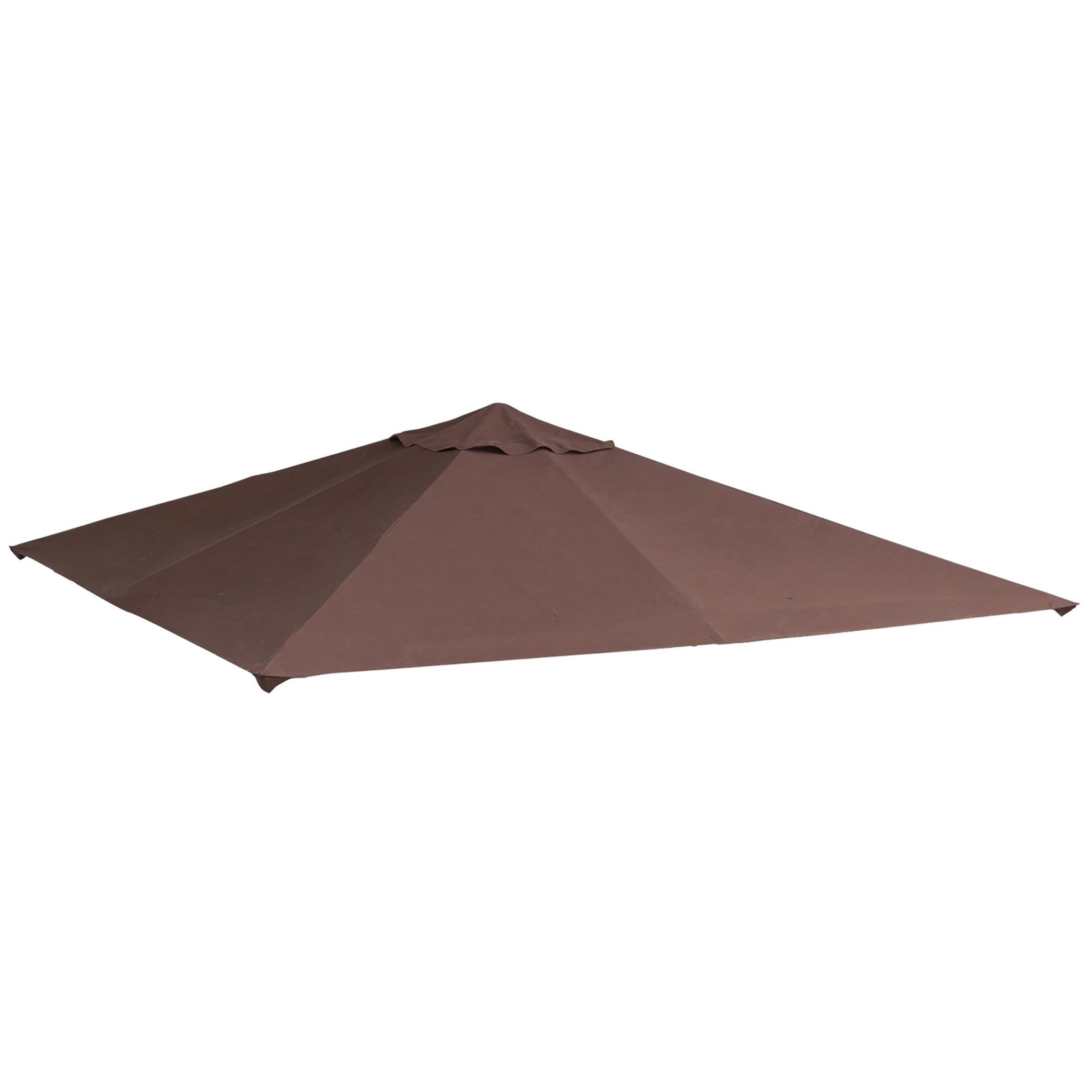 OUTSUNNY Toile de rechange pour pavillon tonnelle tente 3 x 3 m polyester haute densité 180 g/m² revêtement PA anti-UV chocolat