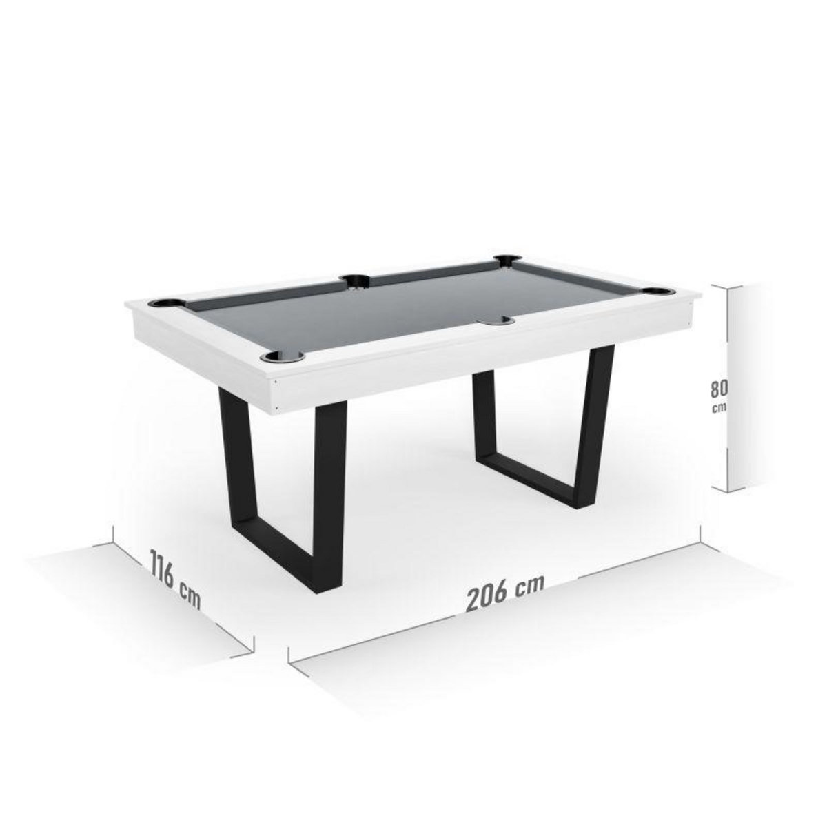 SOKKER Billard Américain Convertible en Table à manger 6/8 personnes 206 x 116 x 82 Cm - Horizon