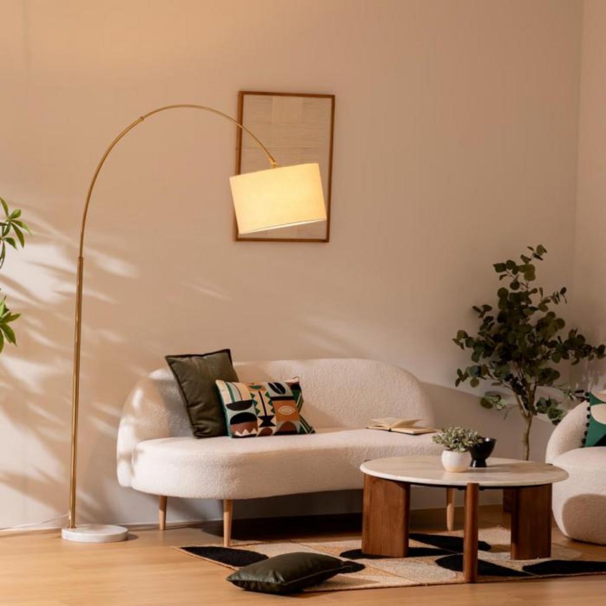 ATMOSPHERA Lampadaire Design Arc  Tilio  195cm Doré