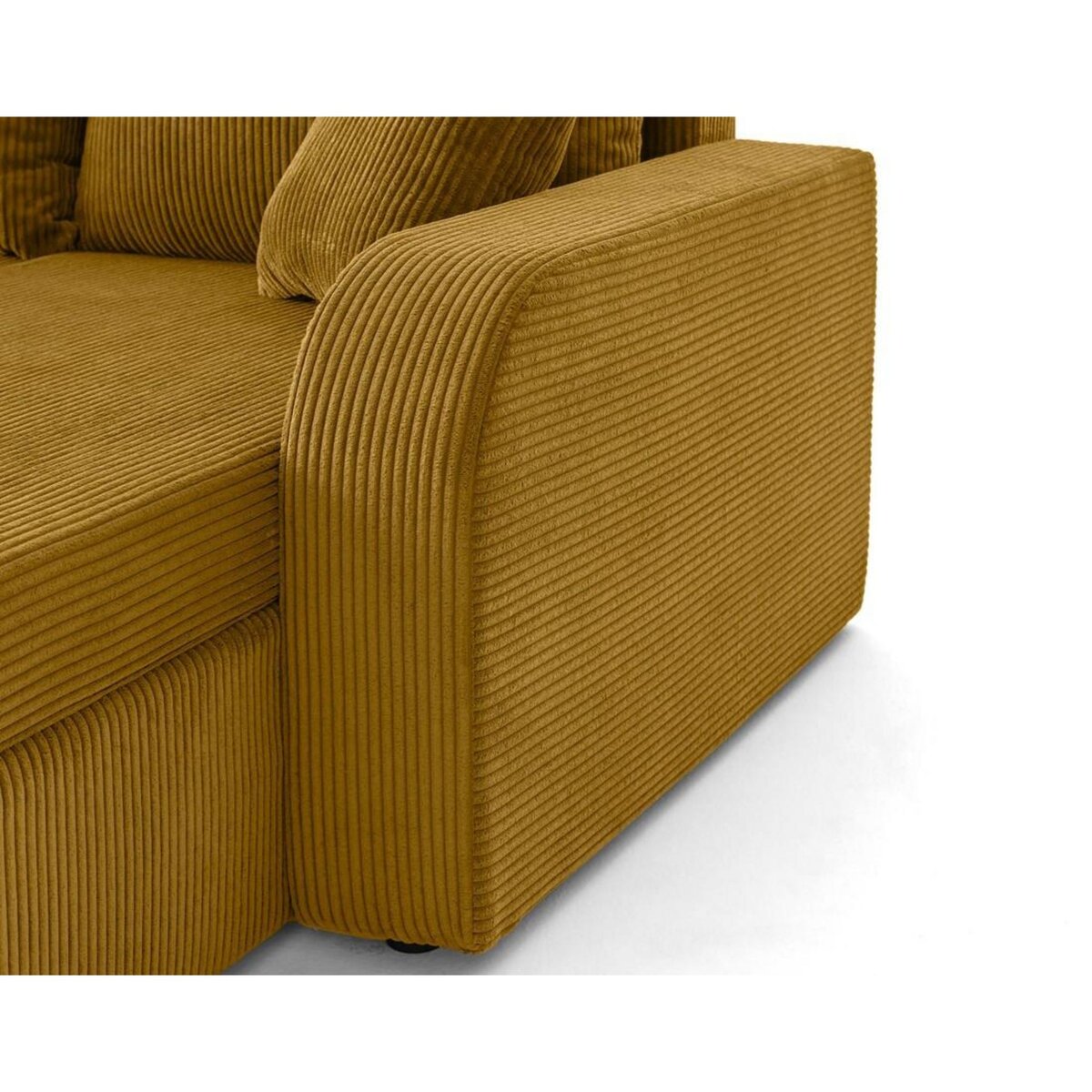 BEST MOBILIER Valos - canapé d'angle réversible - 4 places - convertible avec coffres - en velours côtelé