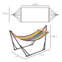 Voir la diapositive 3 : OUTSUNNY Hamac de jardin pliable avec support acier époxy et toile coton lin multicolore
